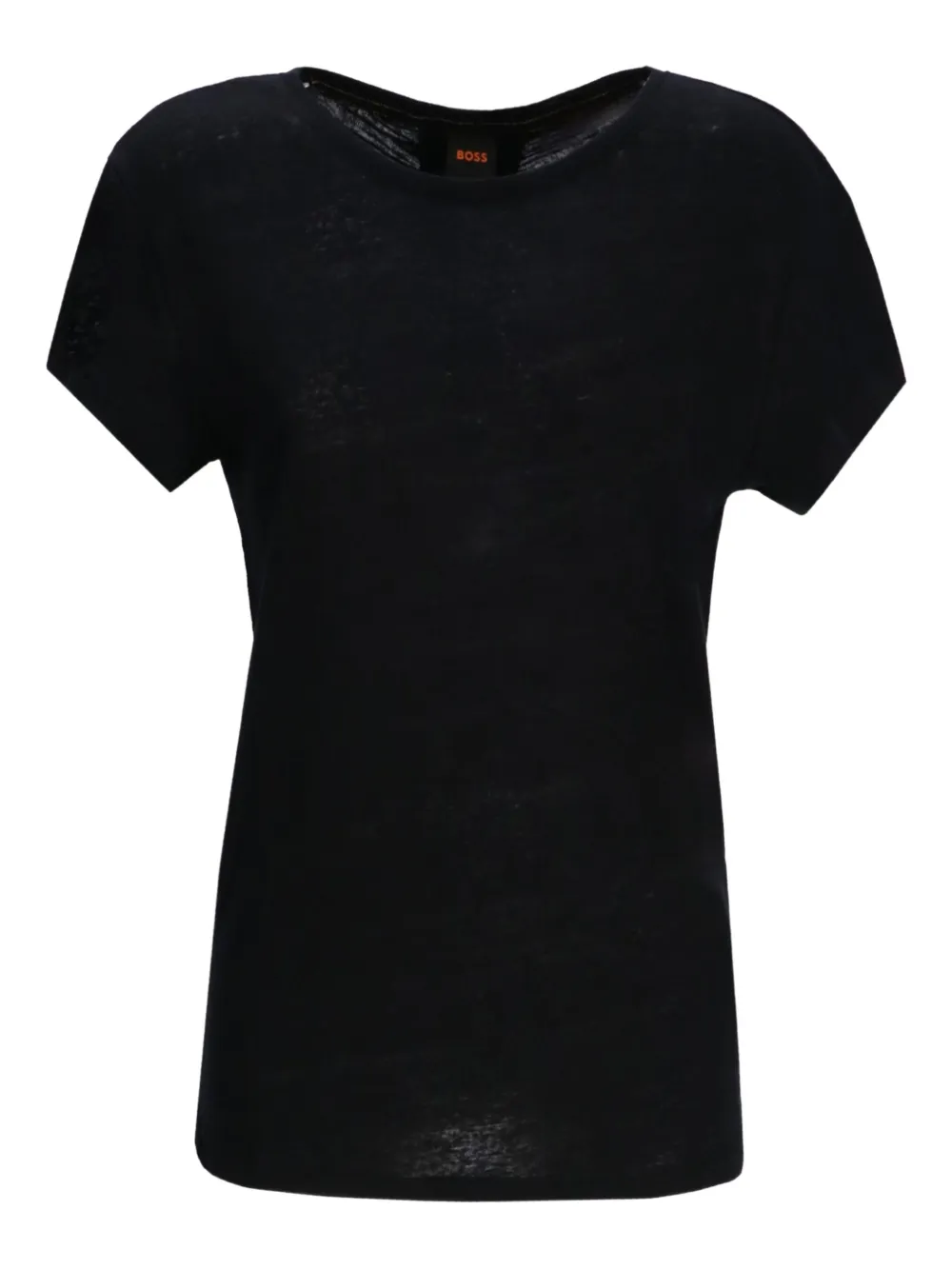 Hugo Boss Linen T-shirt In Black