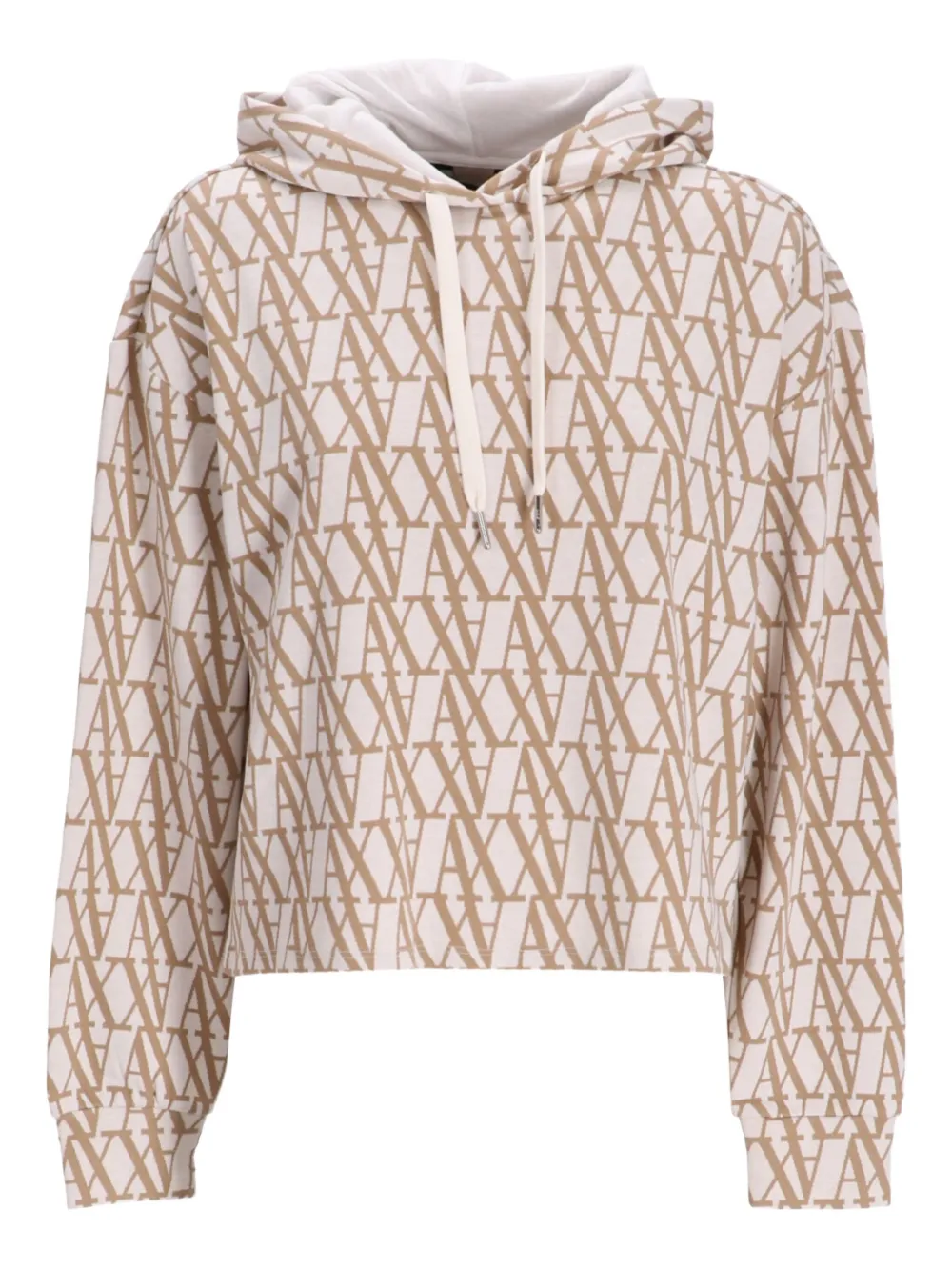 Armani Exchange Hoodie met logoprint Beige