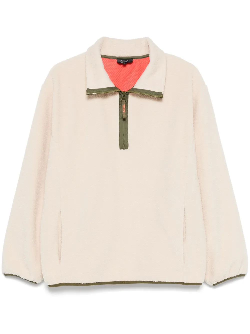 Apc Island Fleece Sweater With Contrast Detailing In Neutral