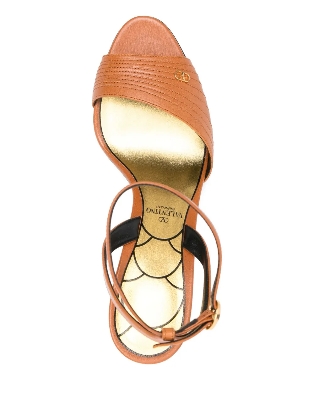 Valentino Garavani 90mm leather ankle-strap sandals Brown