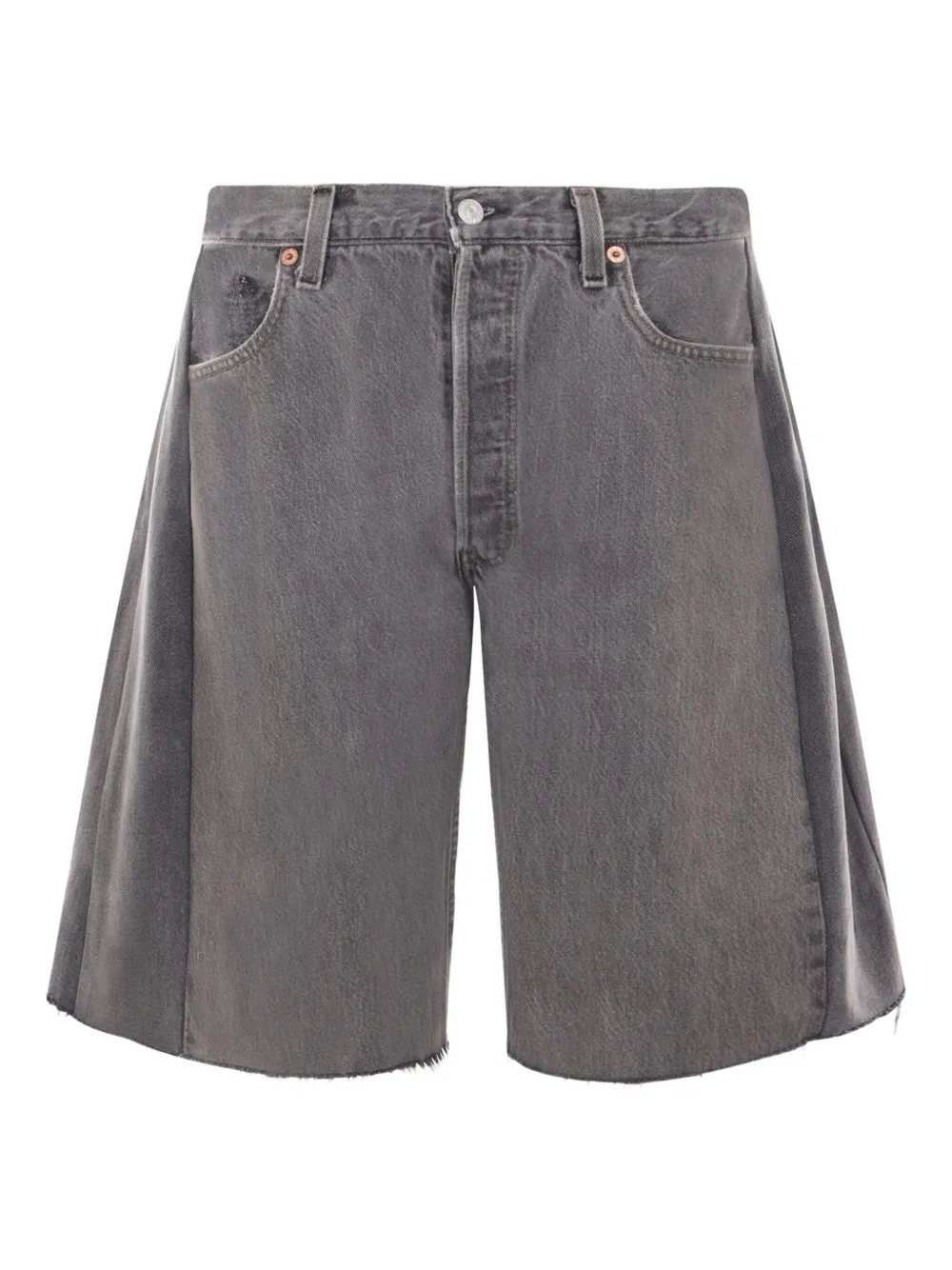 B Sides Faded-black Denim Shorts