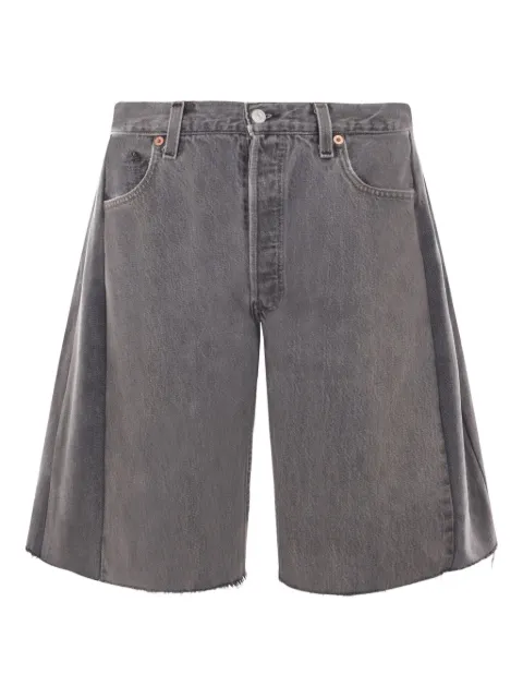B SIDES faded-black denim shorts