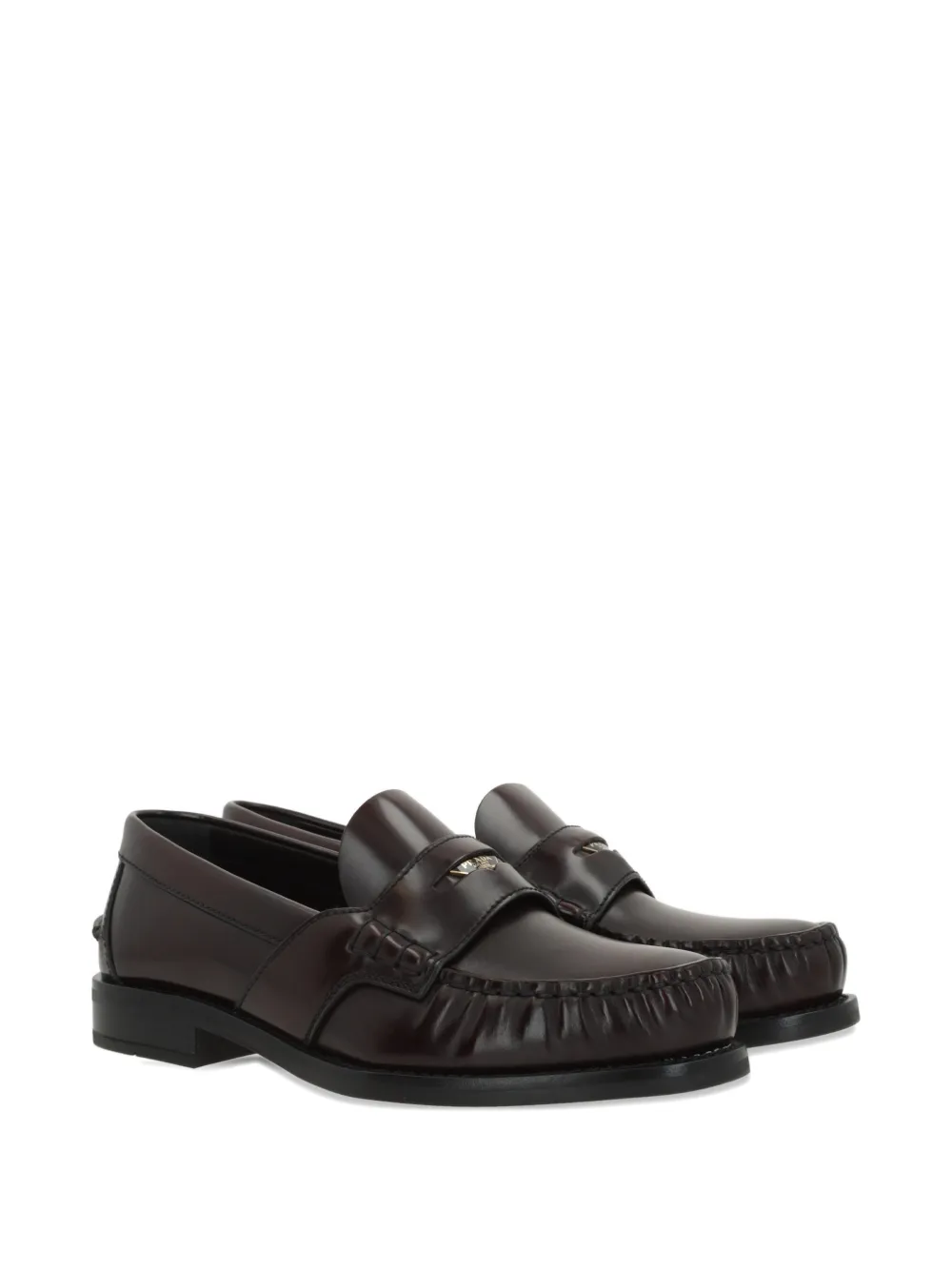 Prada logo-plaque penny loafers - Bruin