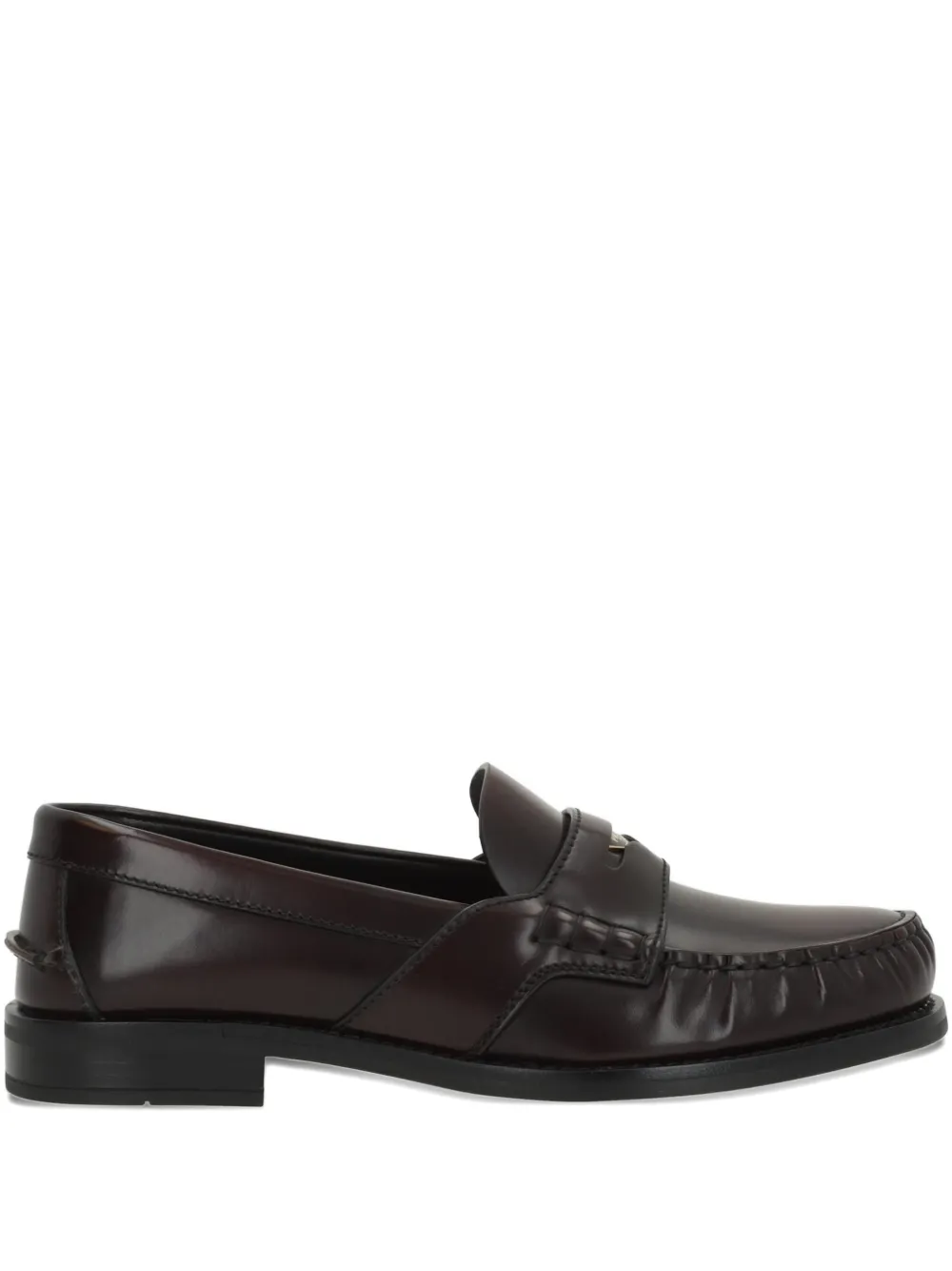 Prada logo-plaque penny loafers - Marrone