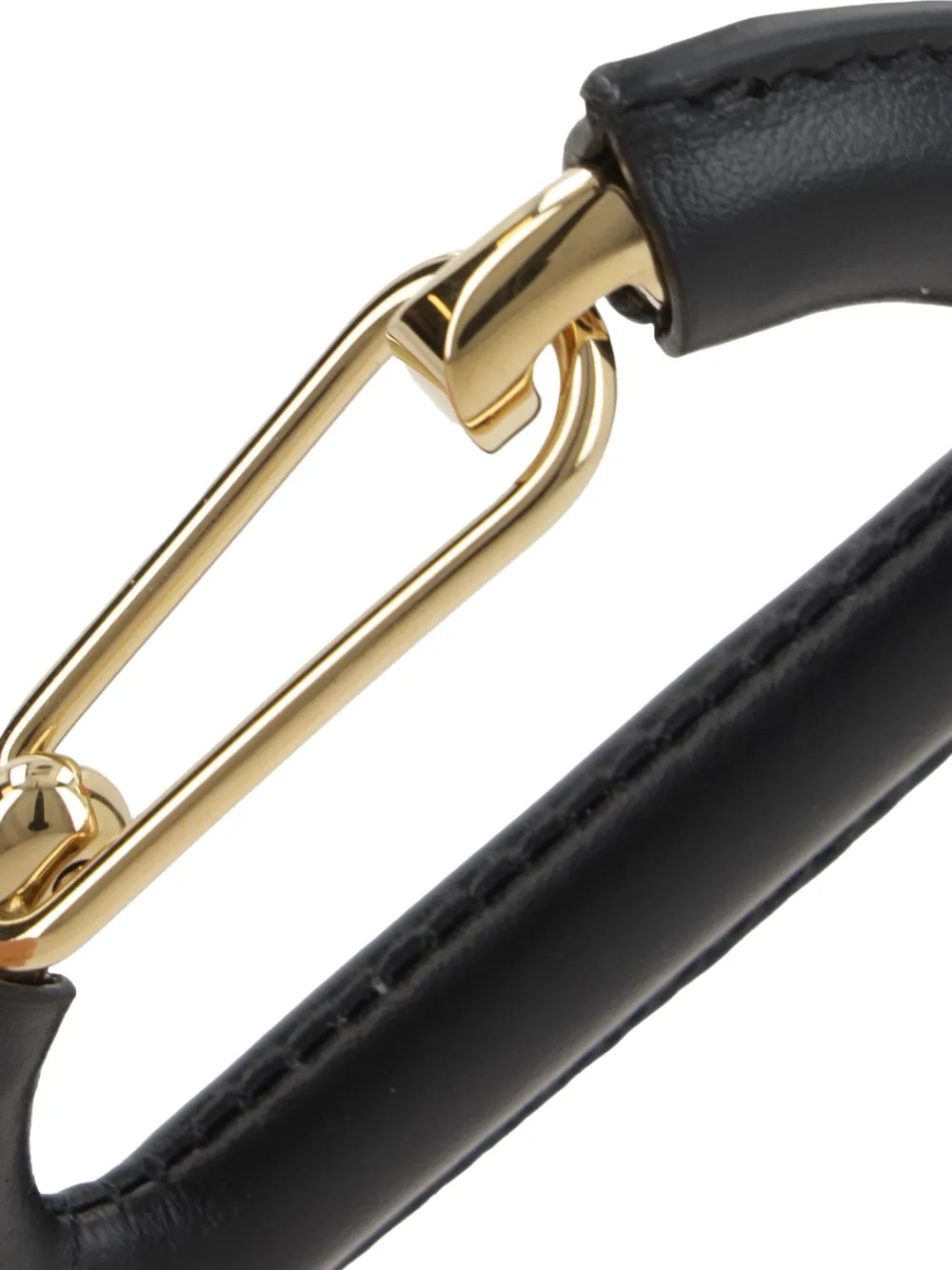 Prada carabiner leather keyring Zwart