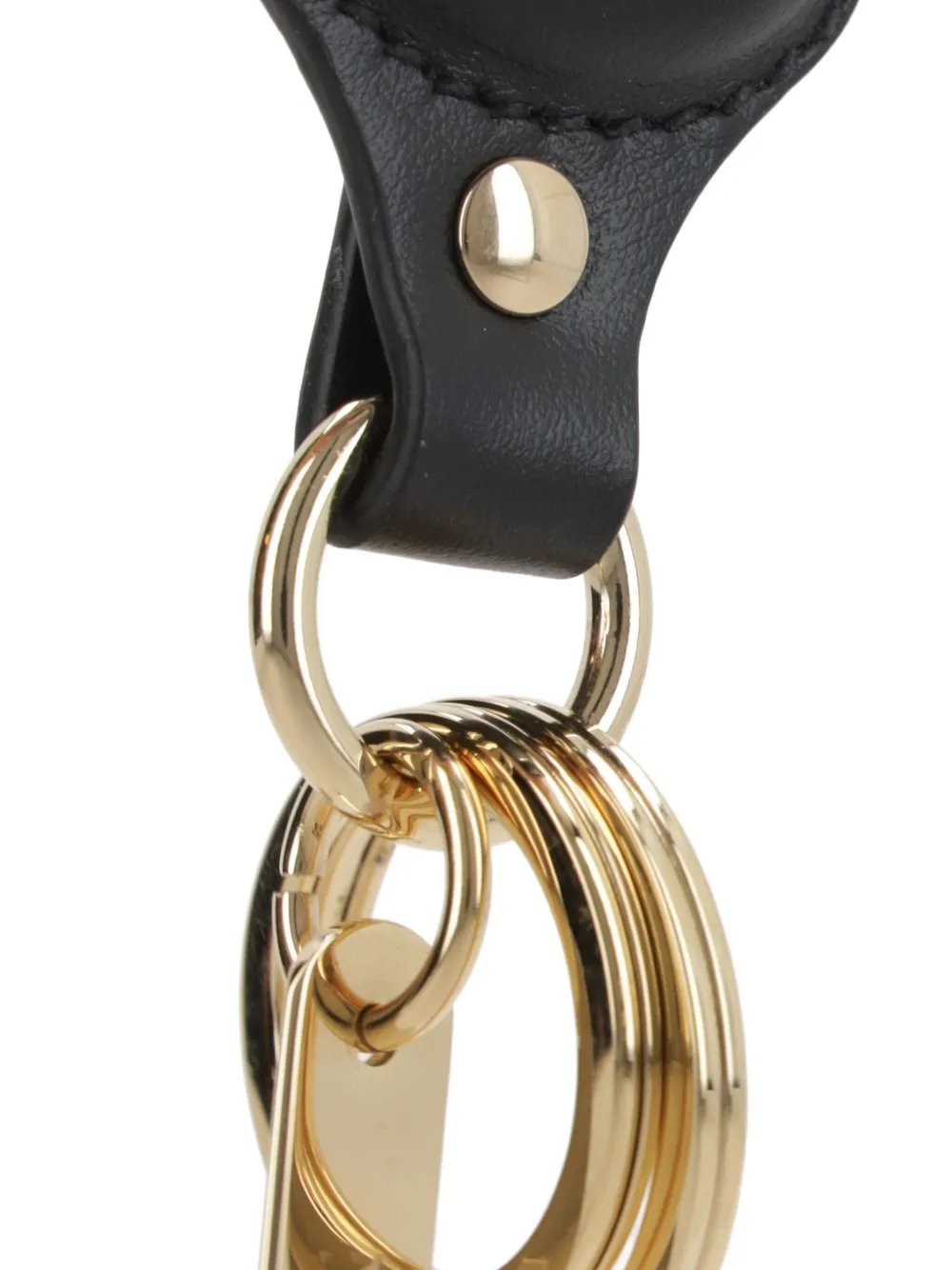 Prada carabiner leather keyring Zwart