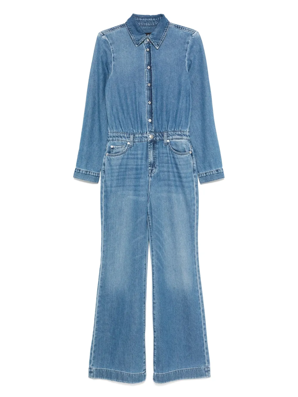 7 For All Mankind button-down flared jumpsuit | azul | Image 1