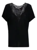 BOSS lace-trimmed T-shirt - Black