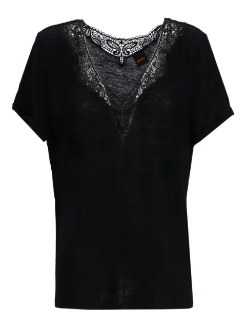 BOSS lace-trimmed T-shirt 