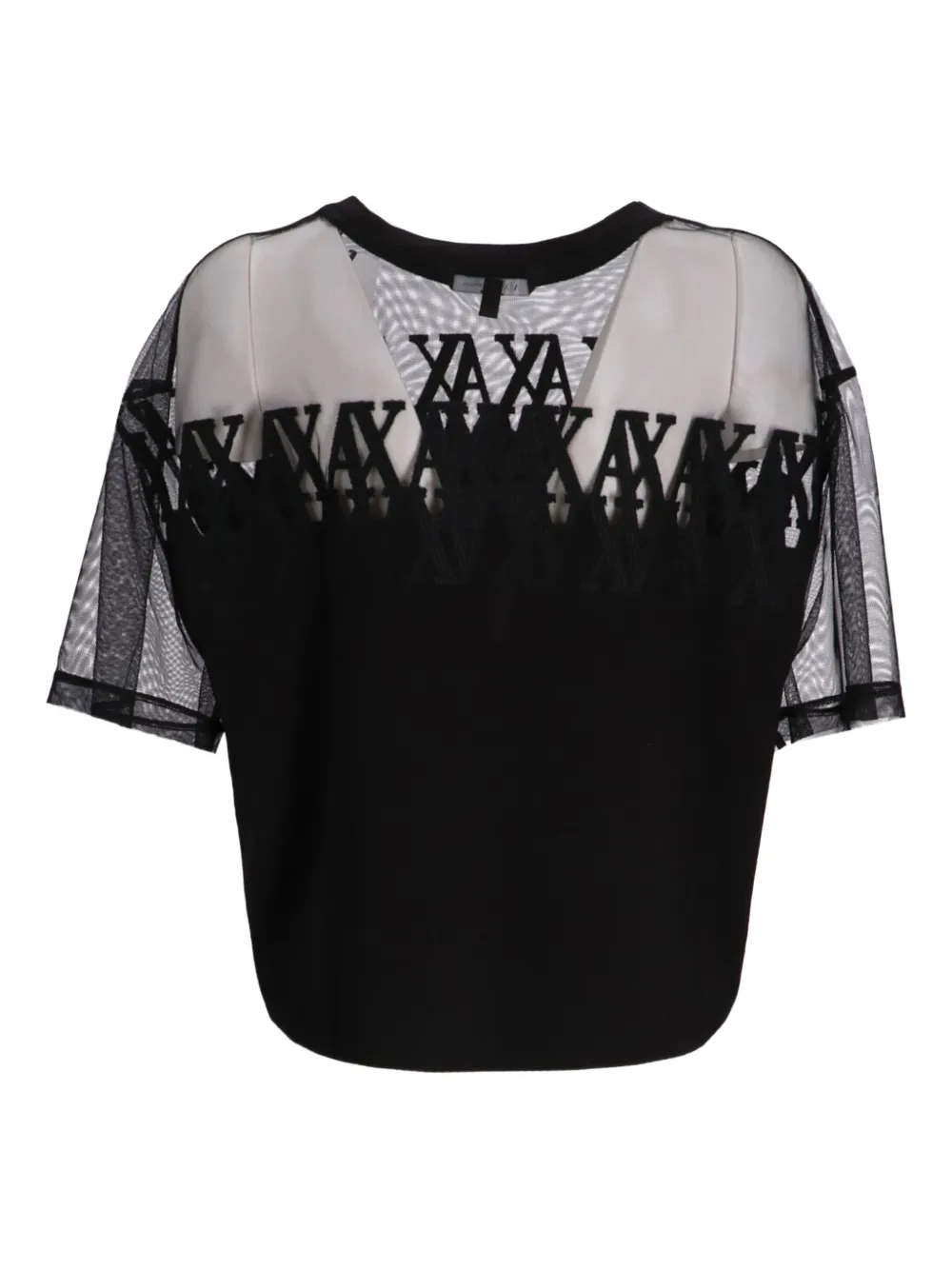 Armani Exchange Doorzichtig T-shirt met mesh Zwart