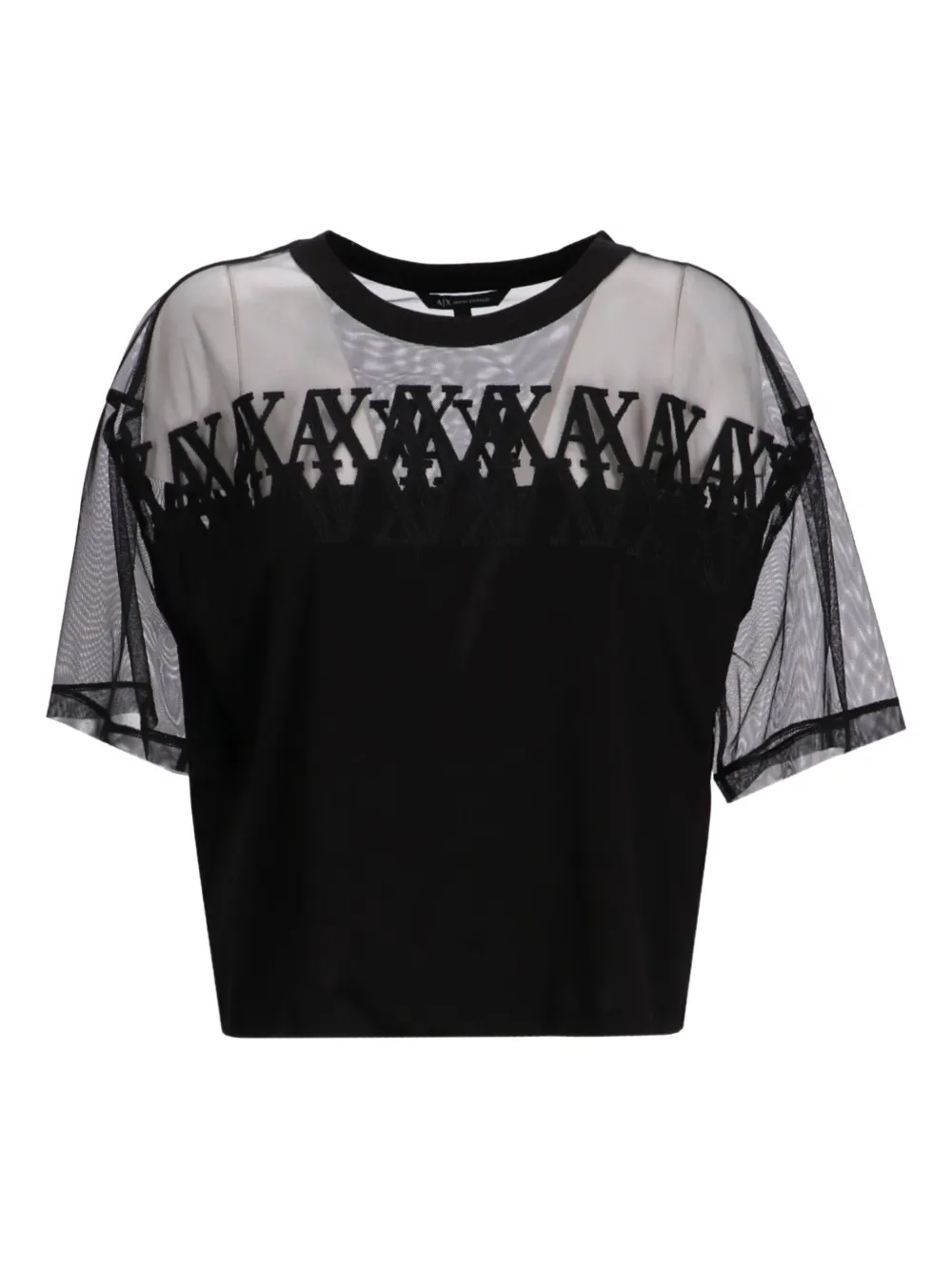 Armani Exchange Doorzichtig T-shirt met mesh Zwart