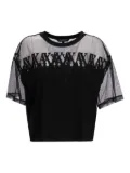 Armani Exchange sheer mesh-detail T-shirt - Black