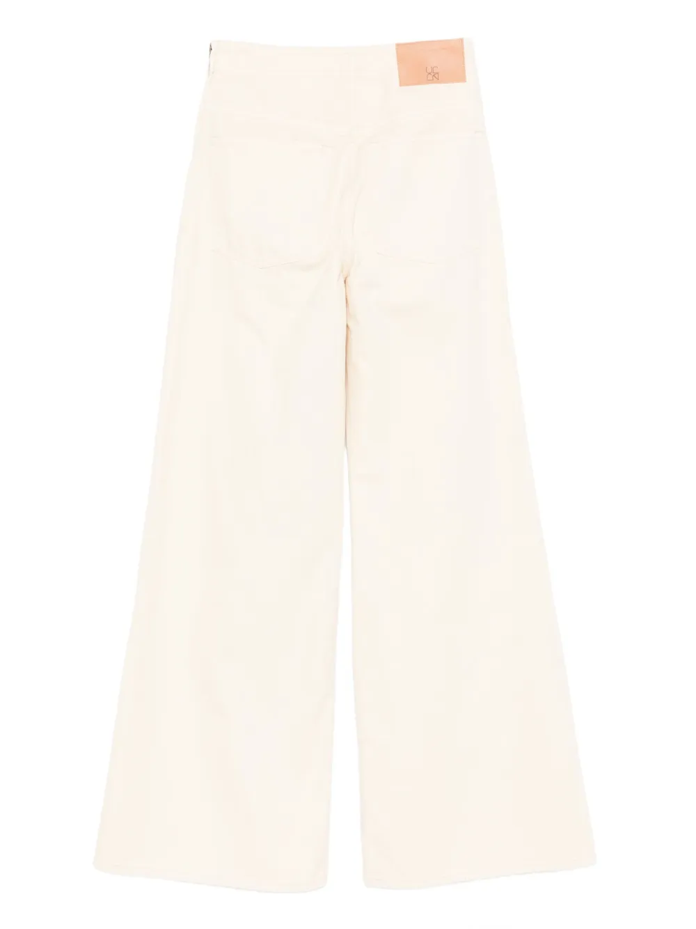 Ulla Johnson Katoenen broek met wijde pijpen - Geel