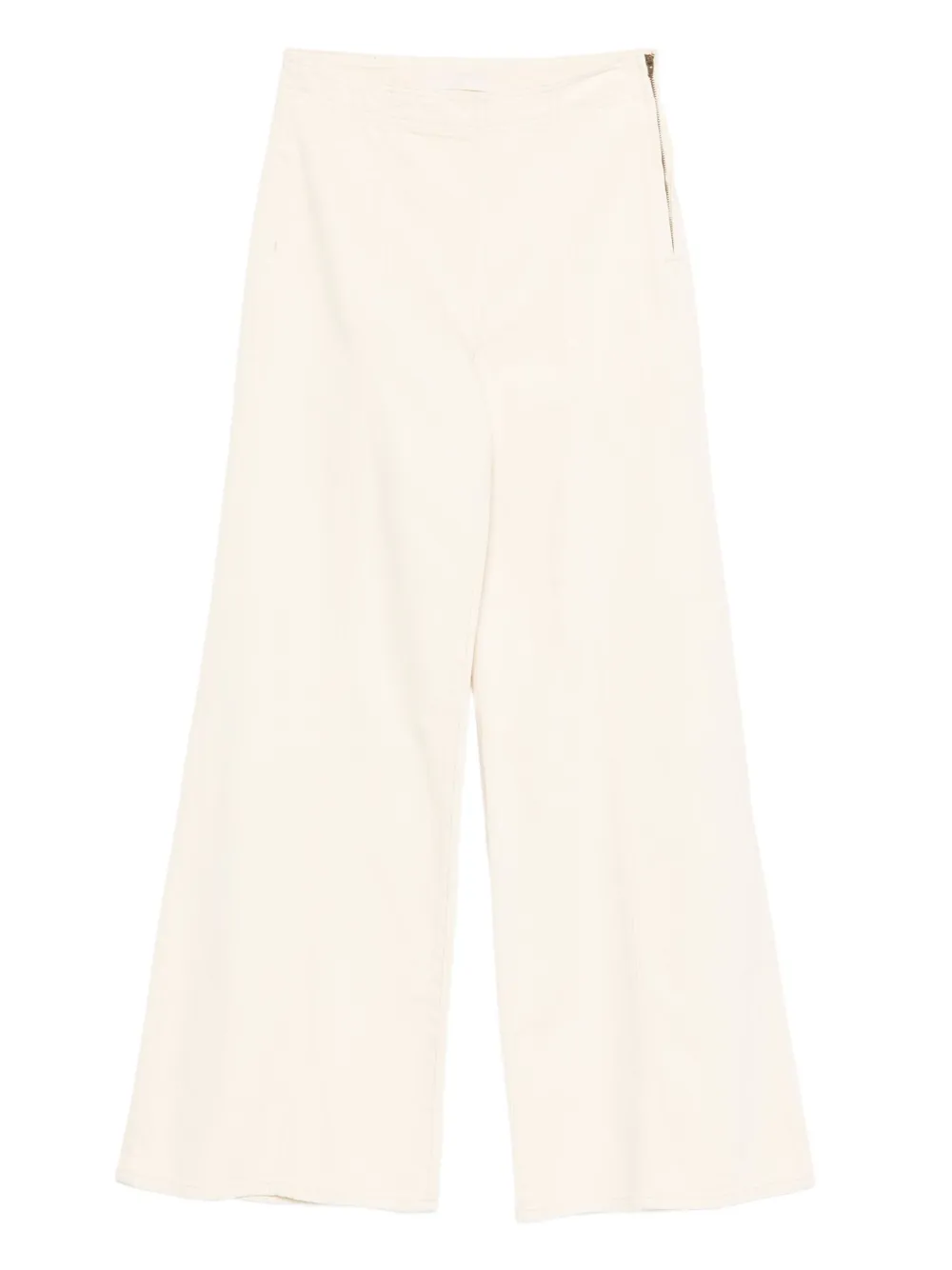 Ulla Johnson Katoenen broek met wijde pijpen Geel