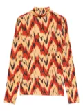 Ulla Johnson high-neck patterned T-shirt - Red