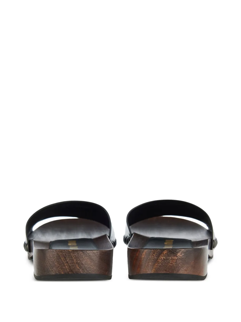 Miu 30mm patent-leather studded sandals Zwart