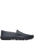 Bally grained leather saddle-strap loafers - Blue