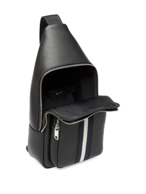 Bally Sling Leather Backpack | Black | FARFETCH NO