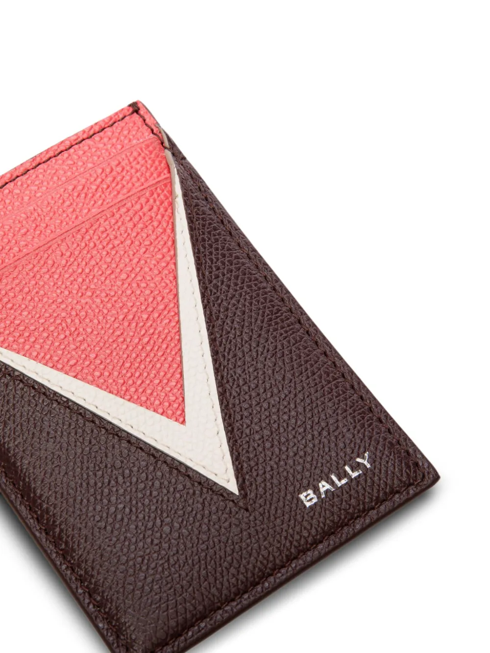 Bally Leren pasjeshouder met vlag Bruin