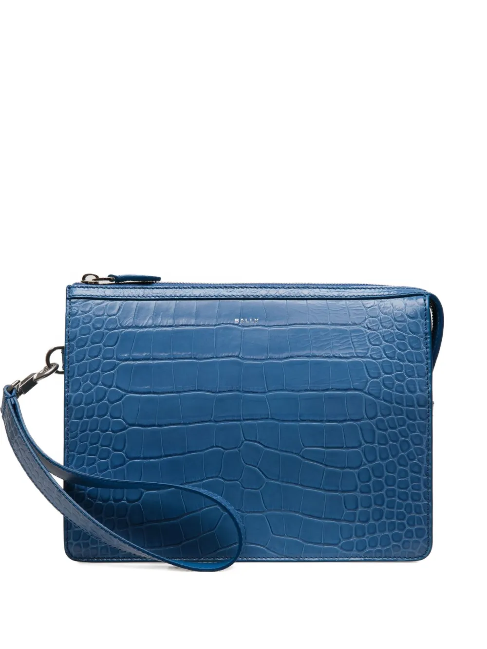 Bally Busy clutch met krokodillen-reliëf en rits BALEINE 23+PALL