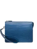 Bally Busy crocodile-embossed zip-top clutch - BALEINE 23+PALL
