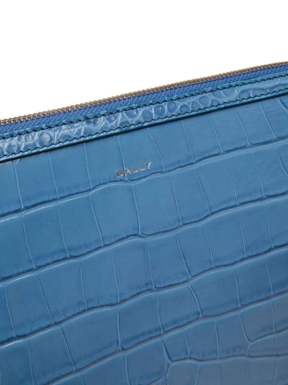 Bally Busy clutch met krokodillen-reliëf en rits BALEINE 23+PALL