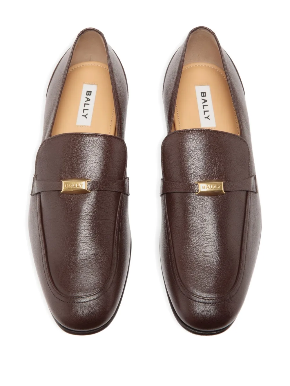 Bally logo-plaque loafers Brown