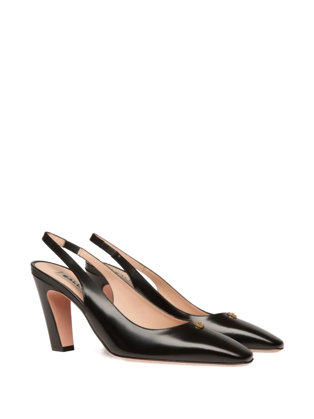 Bally 85 mm slingback pumps met gestapelde hak BLACK