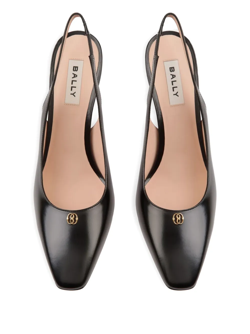 Bally 85 mm slingback pumps met gestapelde hak BLACK