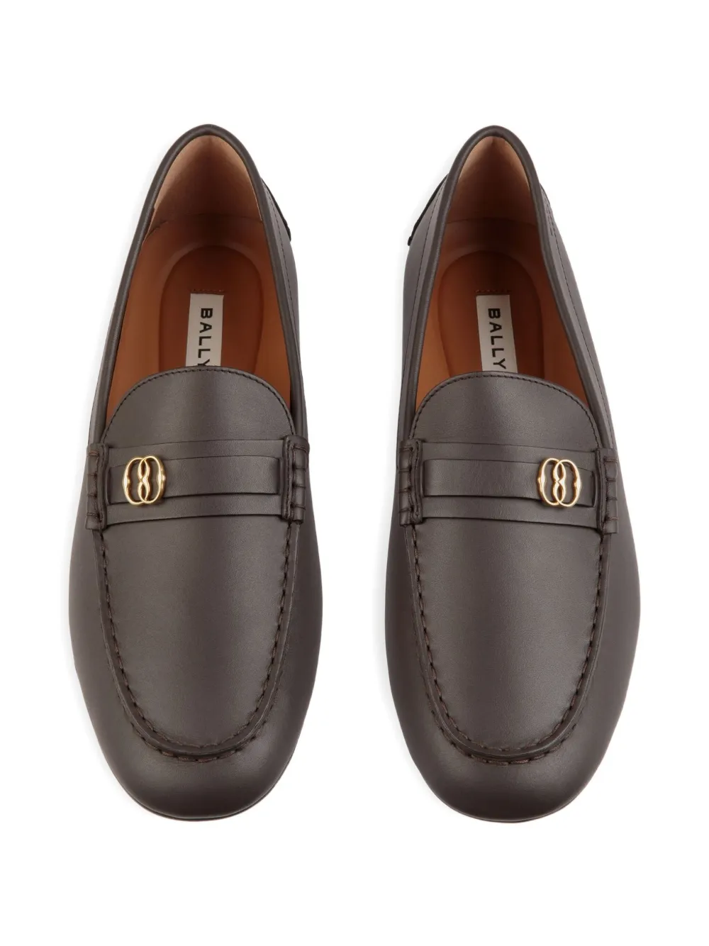 Bally Leren loafers - Bruin