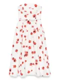 Self-Portrait floral-print taffeta dress - White