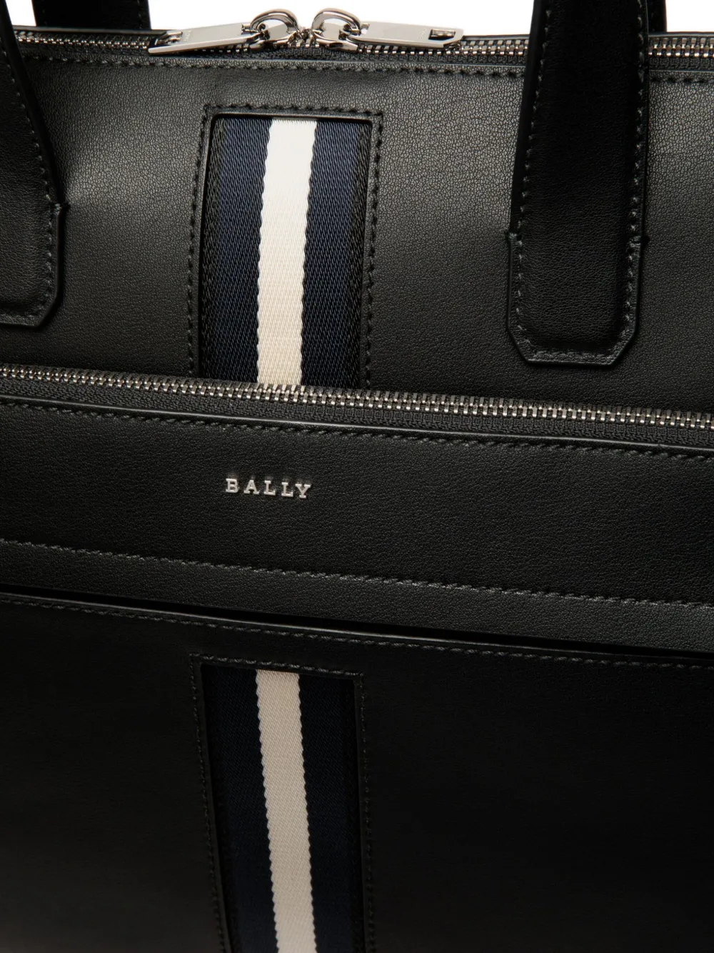 Bally Striped Leather Briefcase