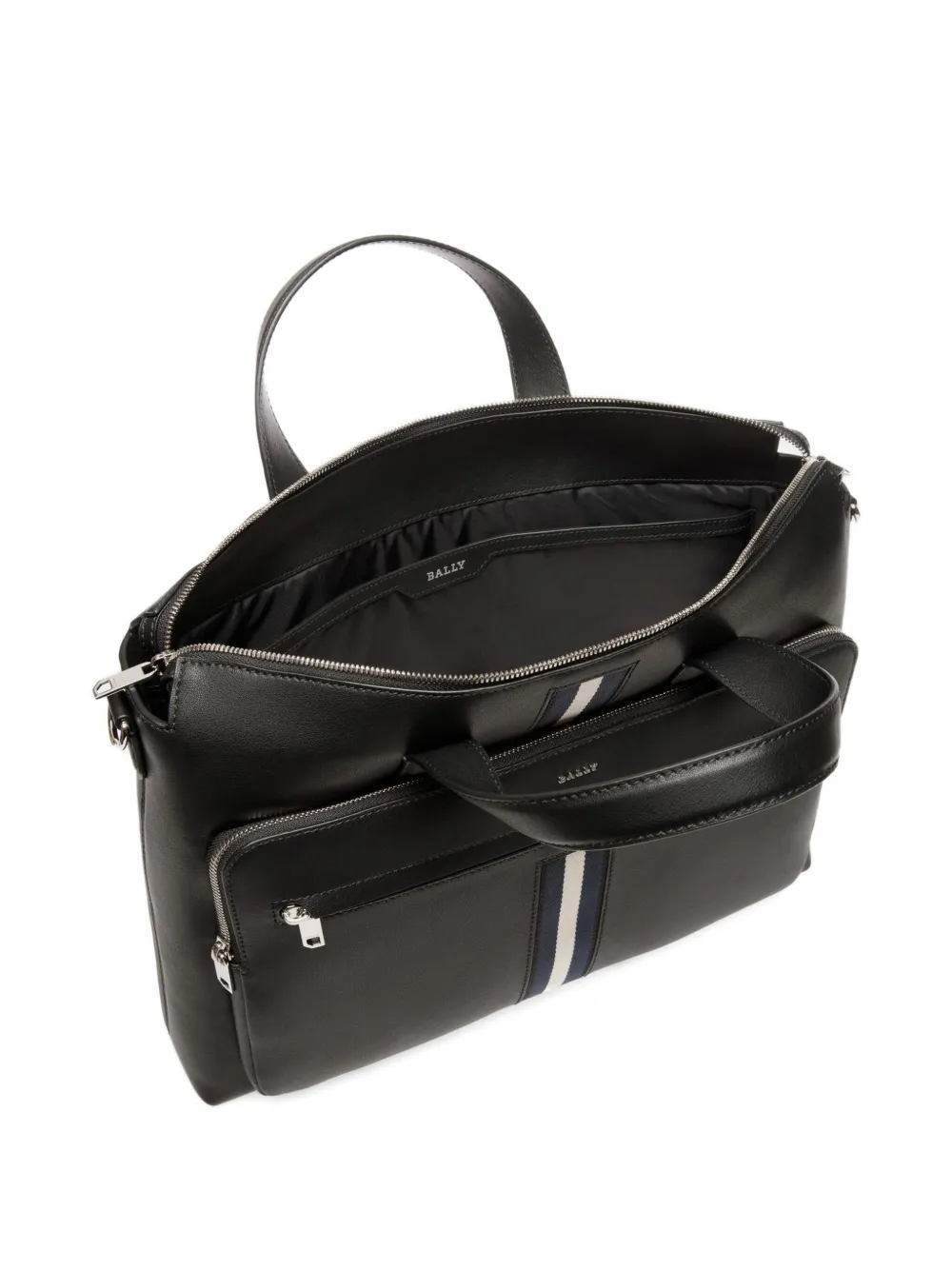 Bally Striped Leather Briefcase