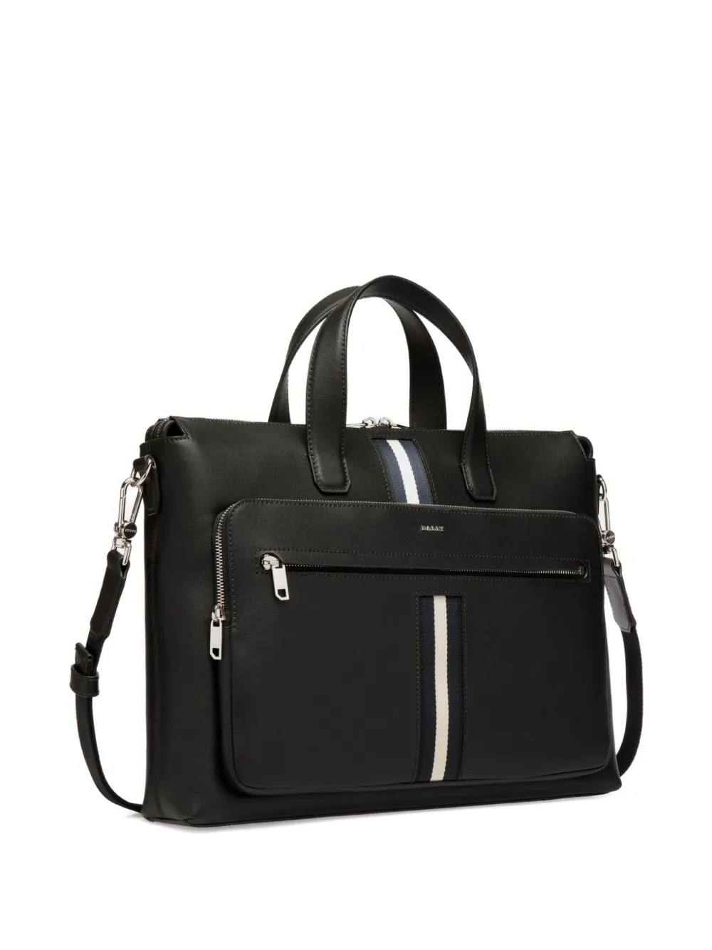 Bally Striped Leather Briefcase