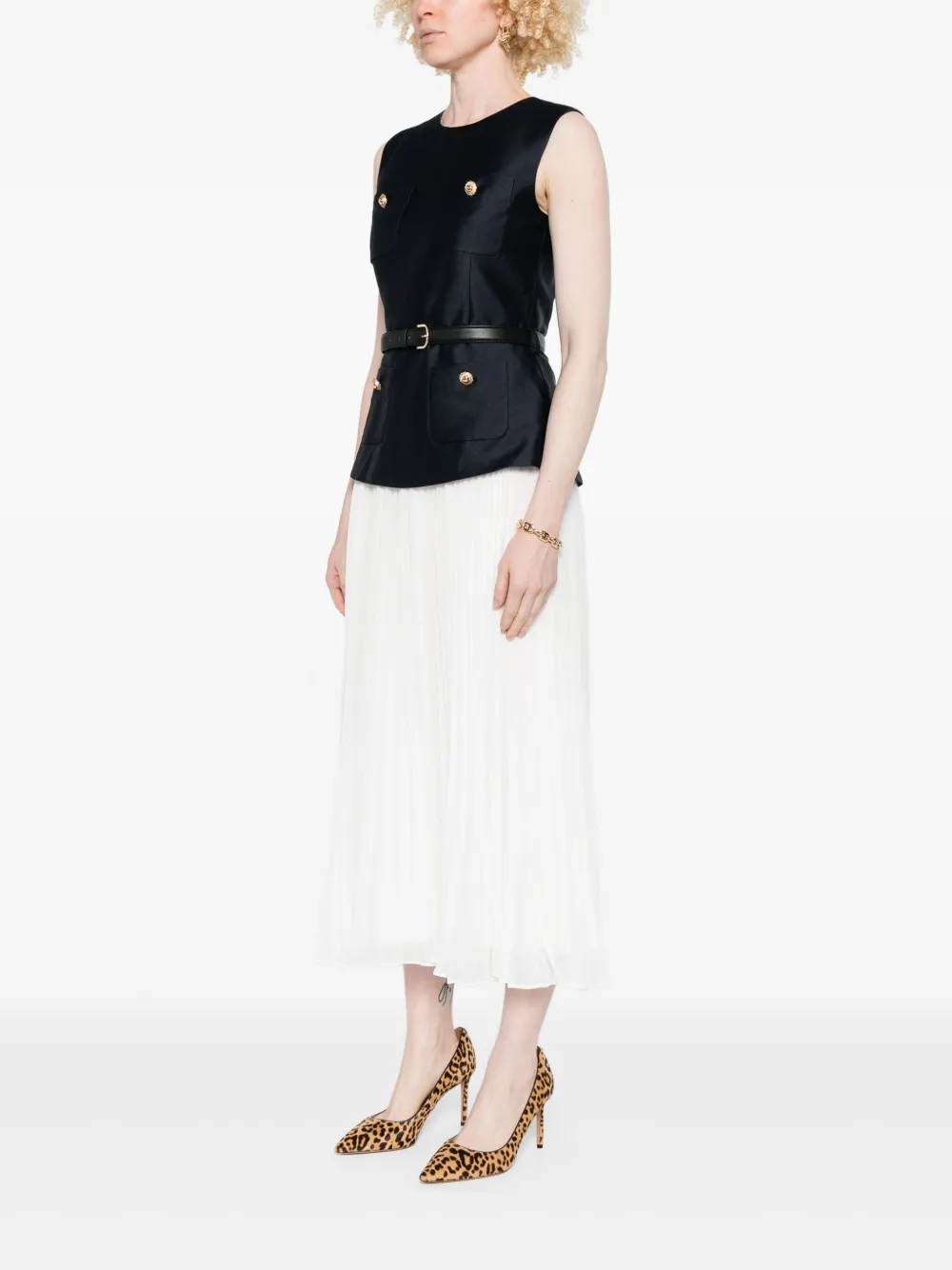 Self-Portrait Midi-jurk Blauw