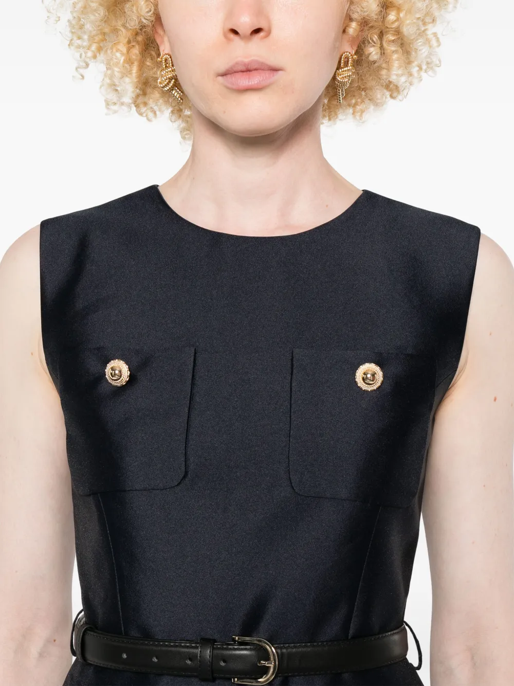 Self-Portrait Midi-jurk Blauw