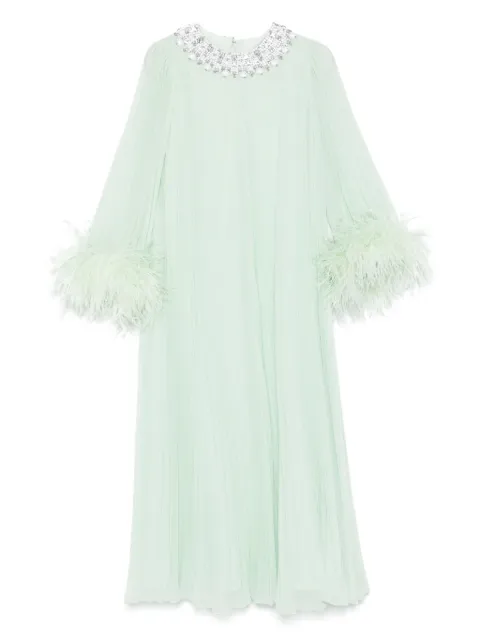 Self-Portrait feather-trim chiffon dress