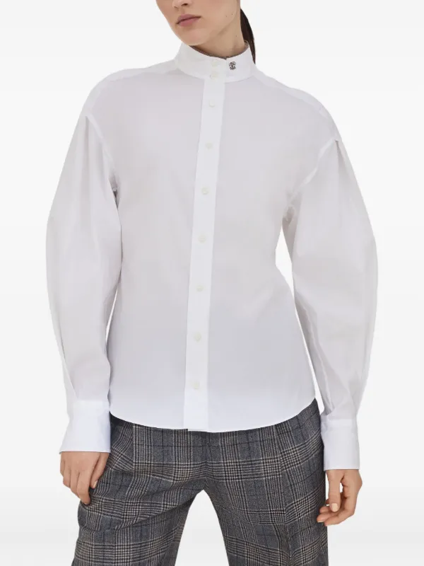 Brunello Cucinelli ハイカラーシャツ | ホワイト | FARFETCH JP