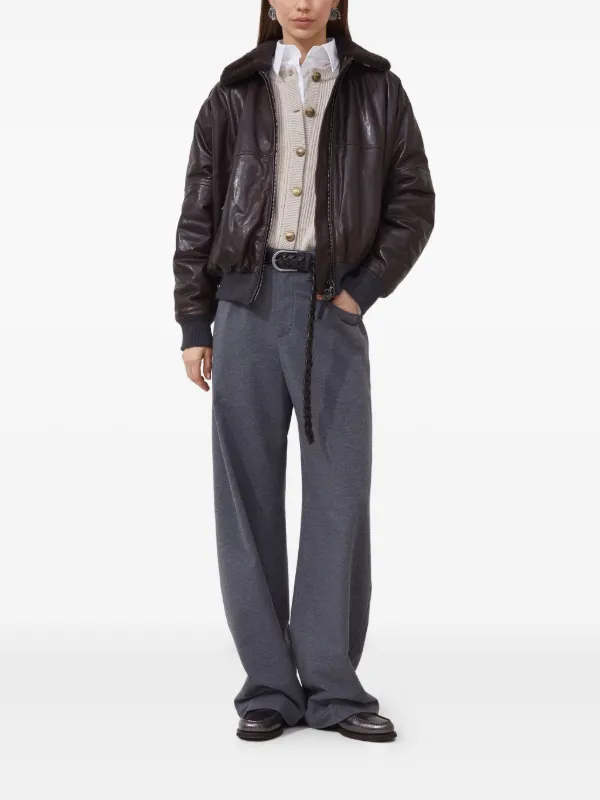 Brunello Cucinelli English リブニット カーディガン | ニュートラル