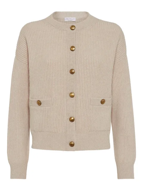 Brunello Cucinelli English ribbed-knit button-up cardigan