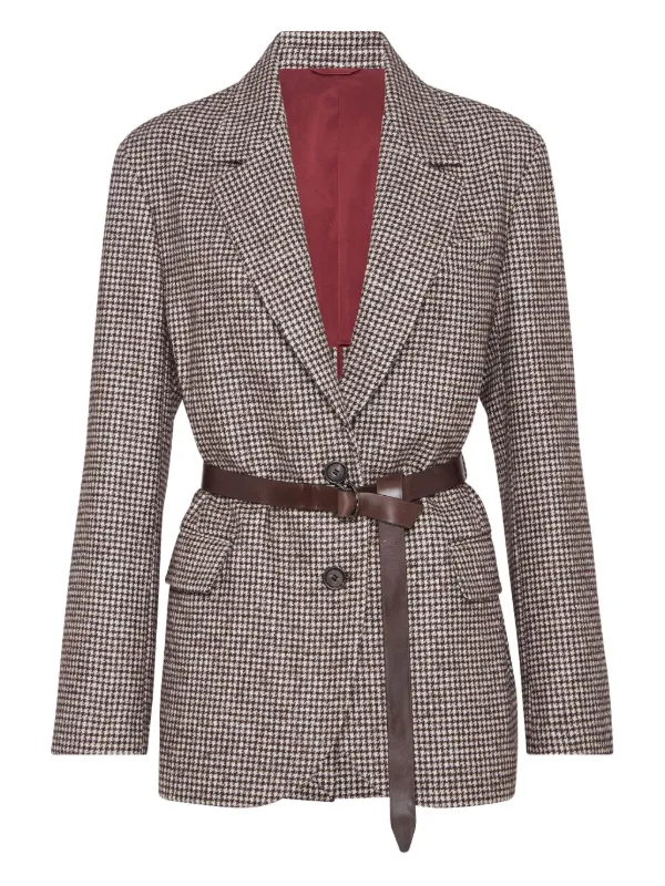 ボトムスその他 Brunello Cucinelli Tailored Houndstooth Blazer With Matching Houndstooth deconstructed blazer for Man in Red | Brunello