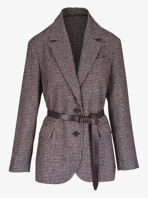 Brunello Cucinelli blazer con motivo pied de poule