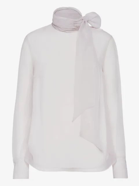 Brunello Cucinelli pussybow silk blouse