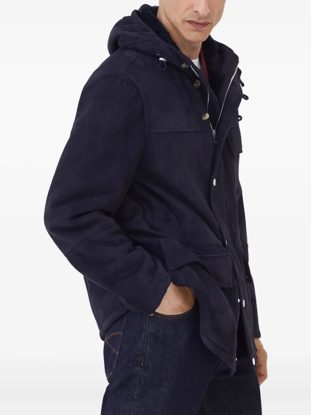 Brunello Cucinelli Jack met capuchon Blauw