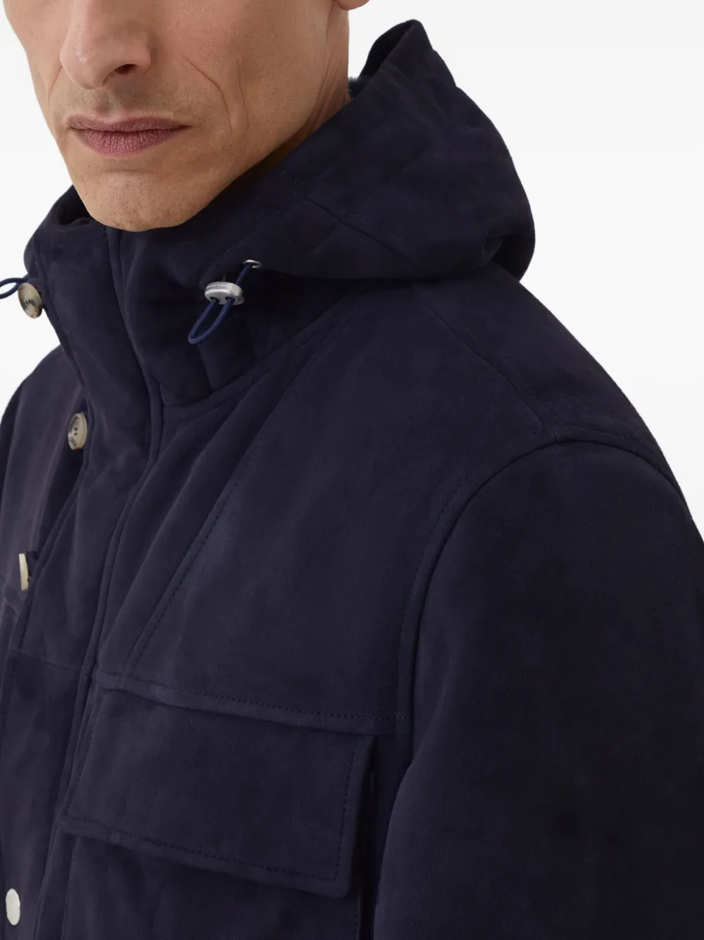 Brunello Cucinelli Jack met capuchon Blauw