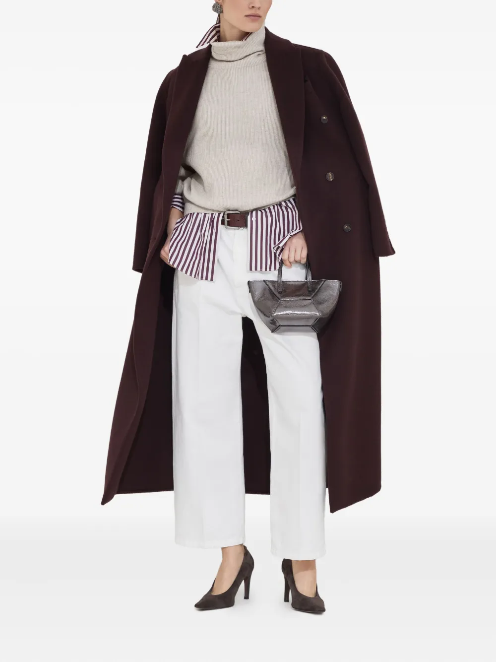 Brunello Cucinelli Geribbelde coltrui Beige