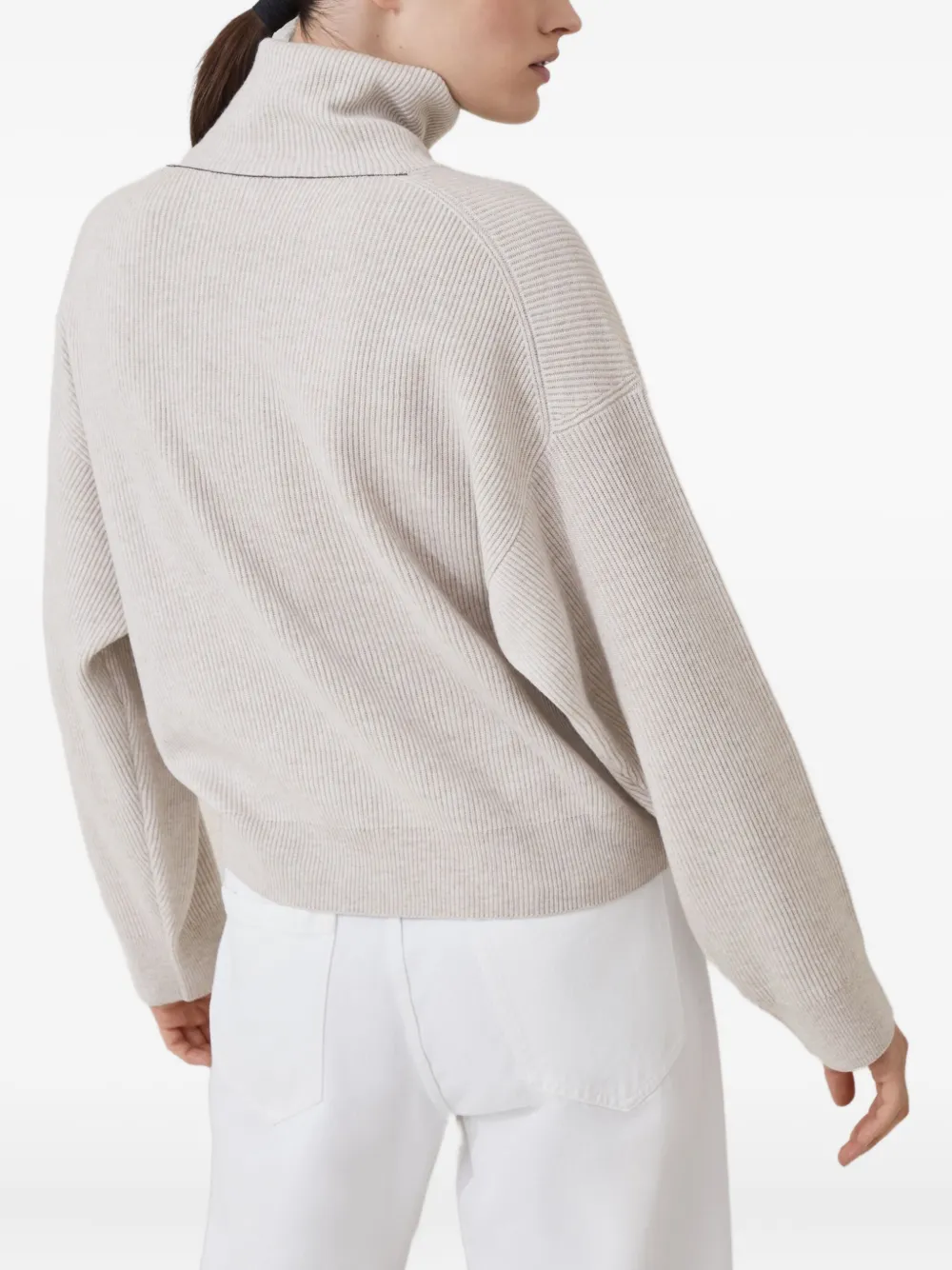 Brunello Cucinelli Geribbelde coltrui Beige
