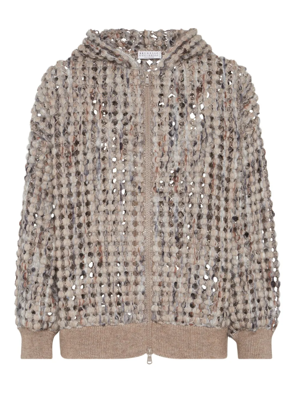 Brunello Cucinelli Balloon vest met rits en pailletten Bruin