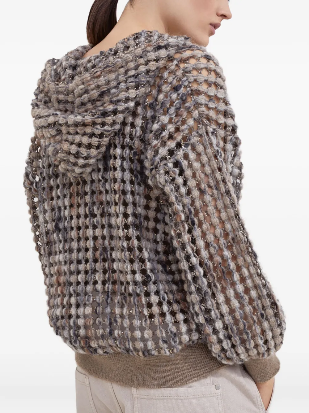 Brunello Cucinelli Balloon vest met rits en pailletten Bruin