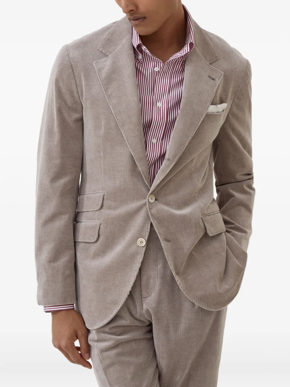 Brunello Cucinelli Ribfluwen blazer Bruin
